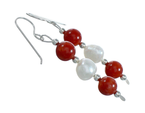 Genuine Sterling Silver Multicolor Bead Hook Dangle Earrings X11097